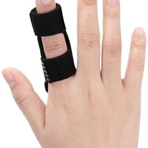 trigger finger splint mallet finger brace for broken finger adjustable aluminium support for extension straightening arthritis knuckle brace for finger stiffness osteoarthritis black.jpeg